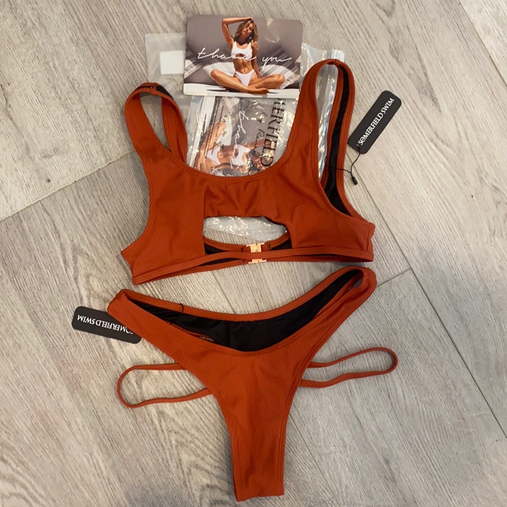 Somerfield Swim top & bottom, small: terra color